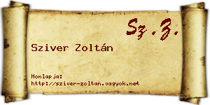 Sziver Zoltán névjegykártya