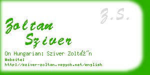 zoltan sziver business card